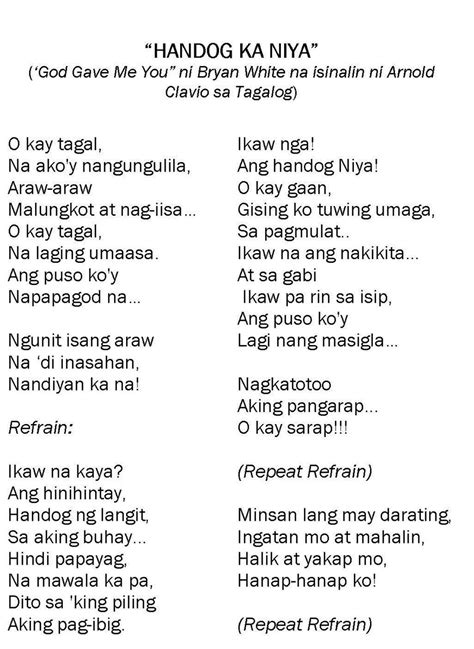CAGAYAN HYMN (Tagalog Version) .